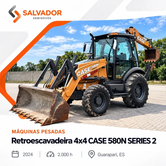 Retroescavadeira 4x4 Case seminovo